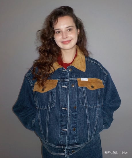 2way corduroy denim jacket /  blue