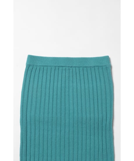 Classic rib knit skirt / green