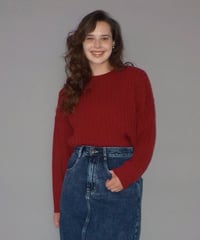 Classic rib sweater / red