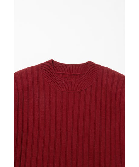 Classic rib sweater / red