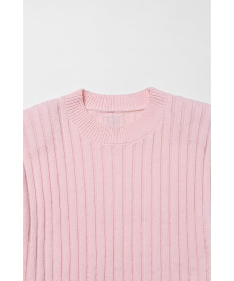 Classic rib sweater / pastel pink