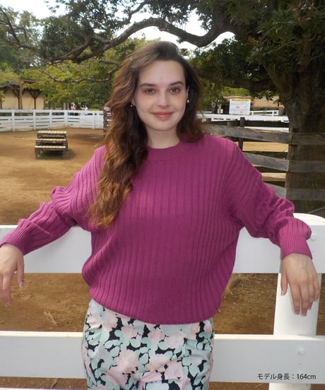Classic rib sweater / pink