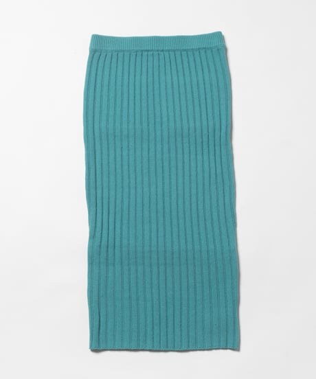 Classic rib knit skirt / green