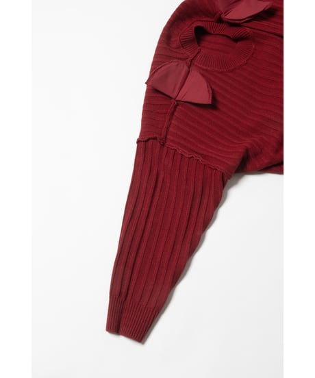 Classic rib sweater / red