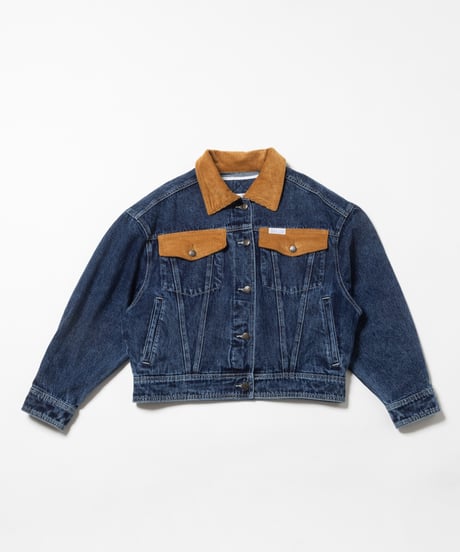2way corduroy denim jacket /  blue