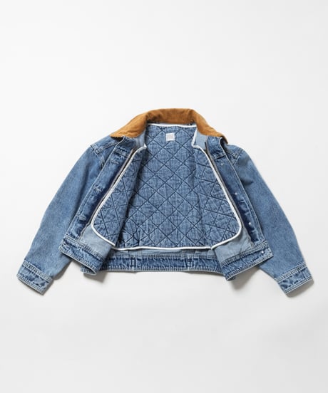 2way corduroy denim jacket / acid wash
