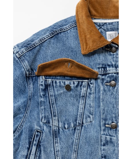 2way corduroy denim jacket / acid wash