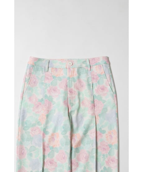 Slacks pants / pastel floral