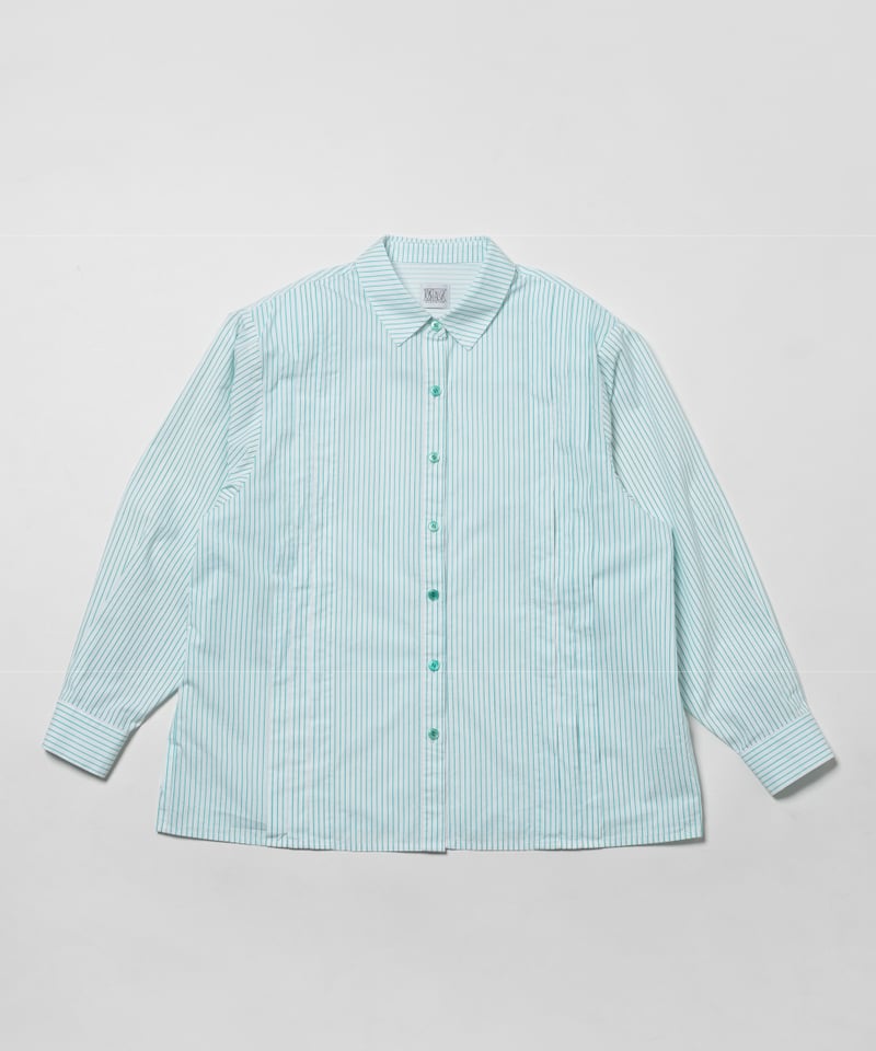 Pleated shirts / green stripe | Tostalgic Clothing