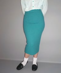 Classic rib knit skirt / green