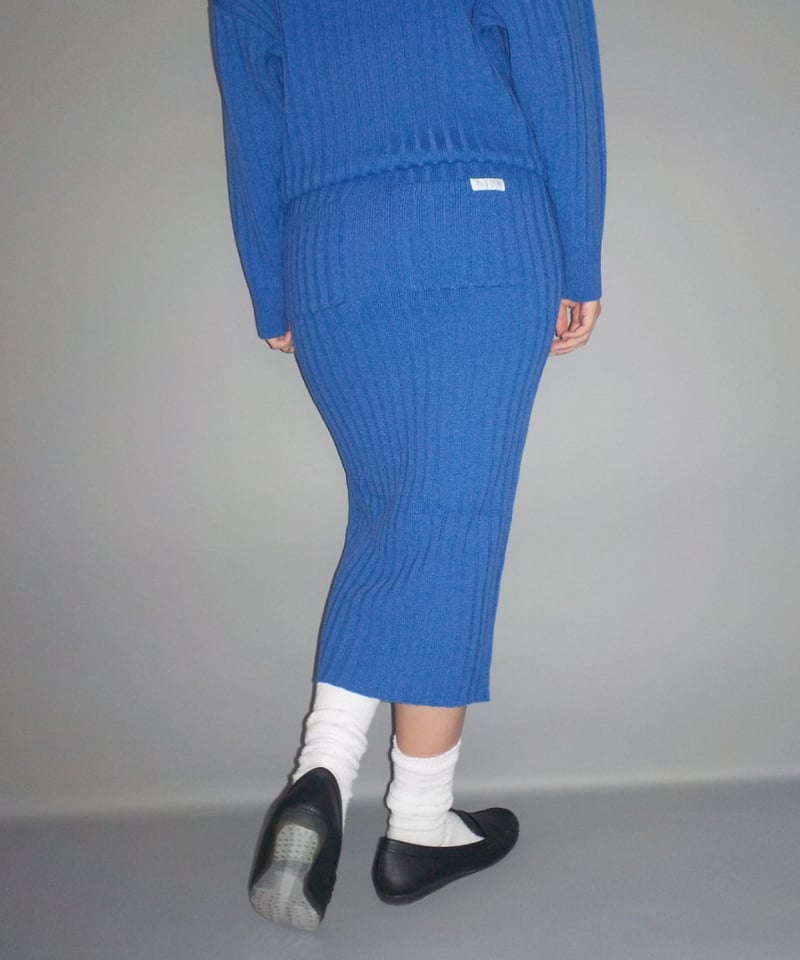 Classic rib knit skirt / purple | Tostalgic Clo