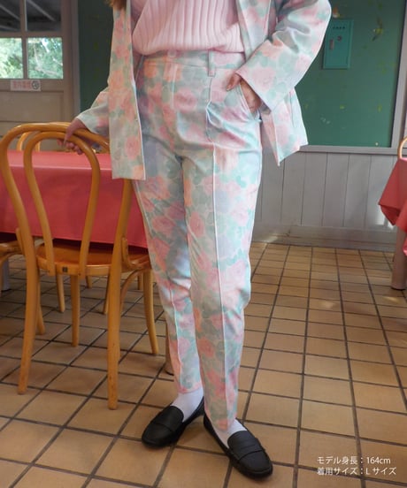 Slacks pants / pastel floral