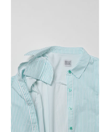 Pleated shirts / green stripe