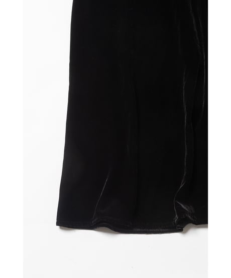 Big collar velours dress / black