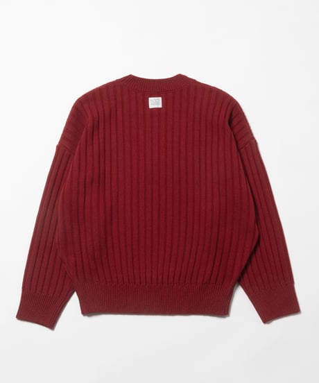 Classic rib sweater / red
