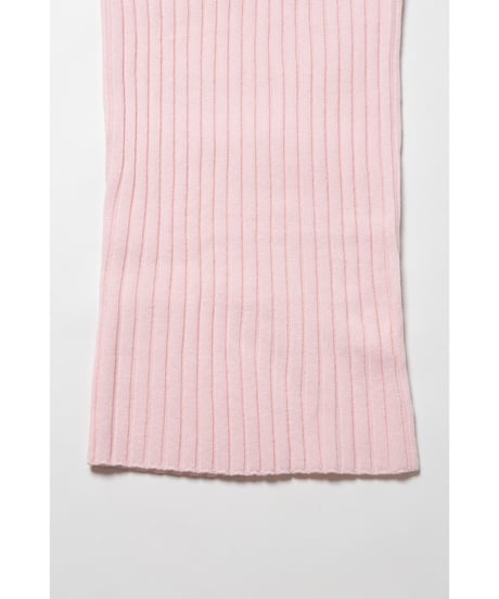 Classic rib knit skirt / pastel pink