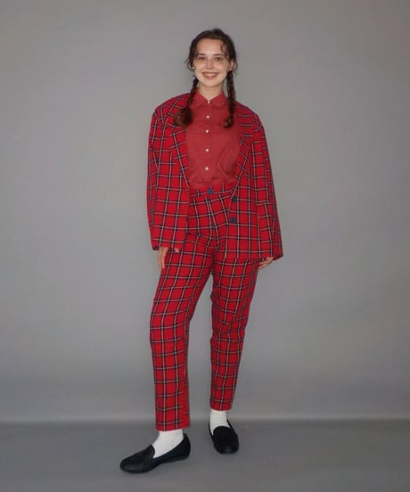 Slacks pants / red check