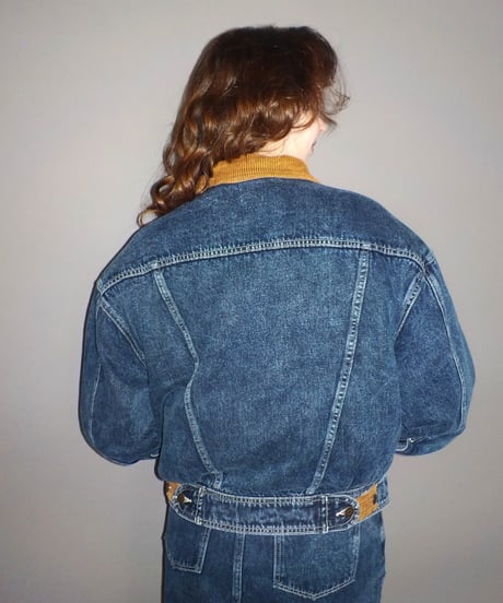 2way corduroy denim jacket /  blue