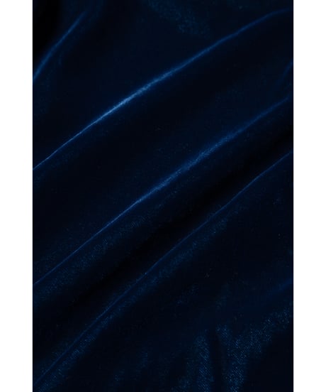 Big collar velours dress / navy