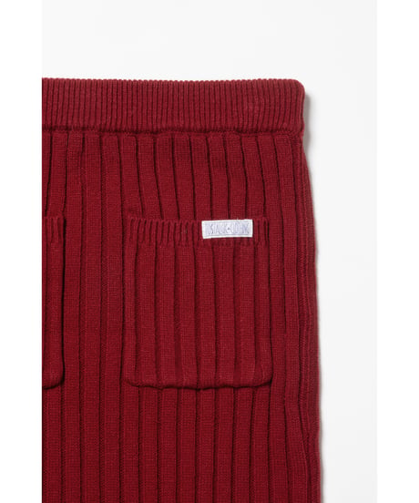Classic rib knit skirt / red