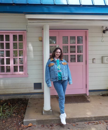 2way corduroy denim jacket / acid wash