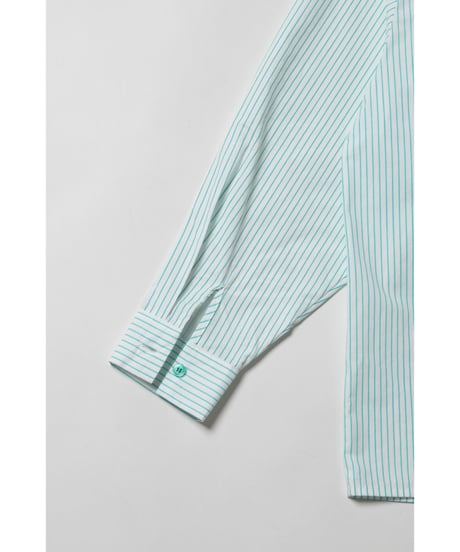 Pleated shirts / green stripe