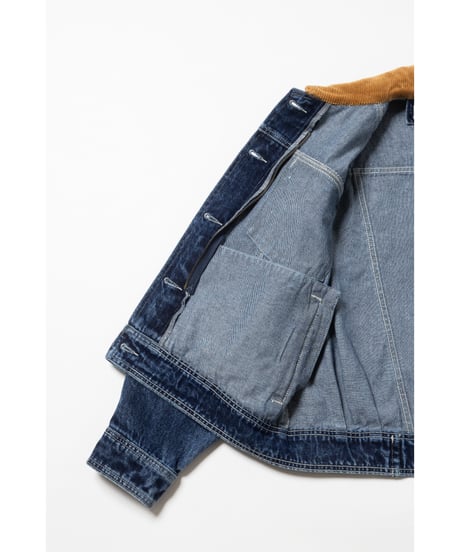 2way corduroy denim jacket /  blue