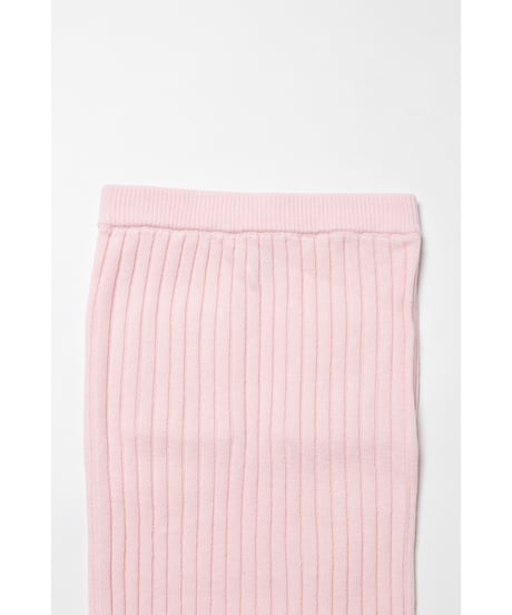 Classic rib knit skirt / pastel pink