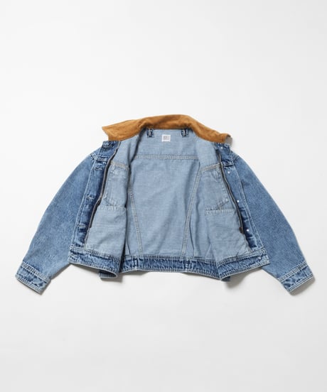 2way corduroy denim jacket / acid wash