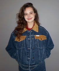2way corduroy denim jacket /  blue