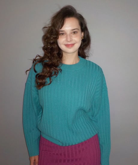 Classic rib sweater / green