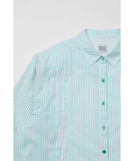 Pleated shirts / green stripe