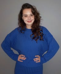 Classic rib sweater /  purple