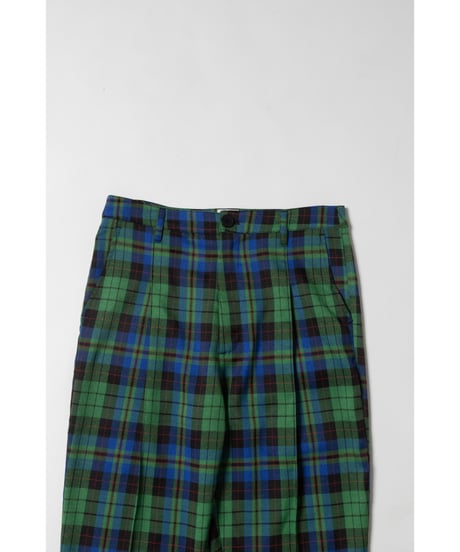Slacks pants / green check