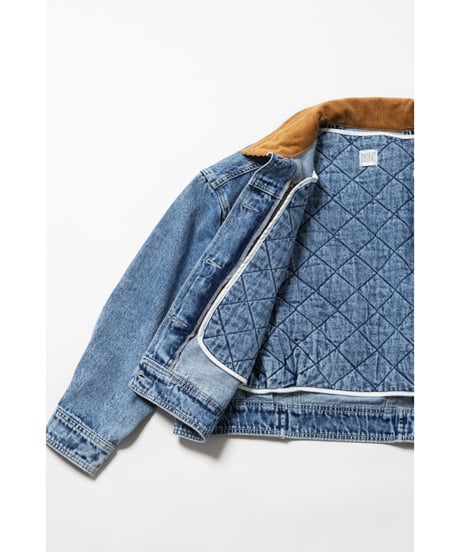 2way corduroy denim jacket / acid wash