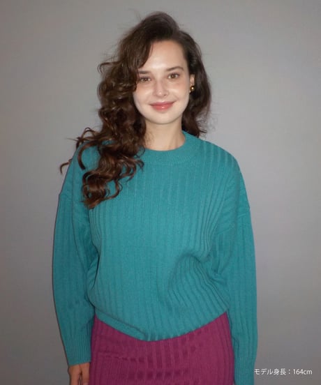 Classic rib sweater / green