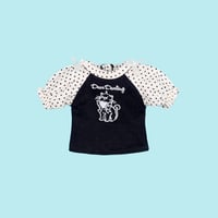 プリントラグランTシャツ ブラック for 22cm dolls  Dear Darling fashion for dolls