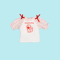 プリントラグランTシャツ レッド for 22cm dolls  Dear Darling fashion for dolls