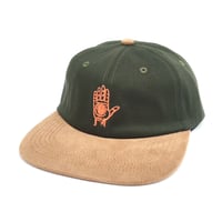 theories cap 26FALL hand of theories twill & suede snapback hat MOSS/BROWN セオリーズ キャップ