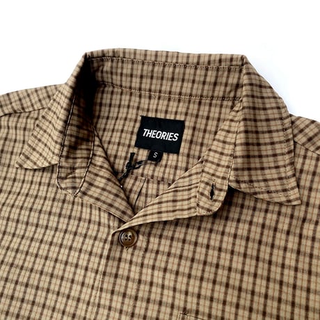 theories s/s shirts 26SUMMER avignon button up shirts CARAMEL セオリーズ シャツ 半袖