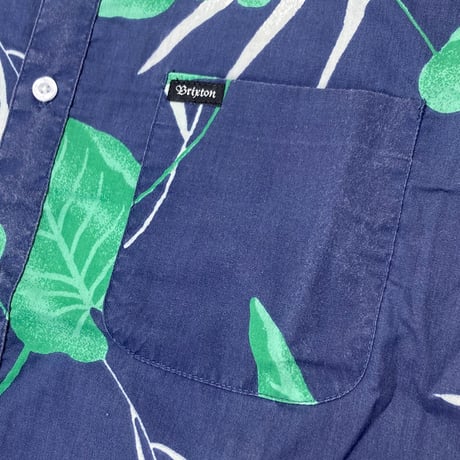 Brixton s/s shirts charter print s/s wvn PATRIOT.BLUE ブリクストン 半袖 シャツ