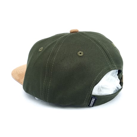 theories cap 26FALL hand of theories twill & suede snapback hat MOSS/BROWN セオリーズ キャップ