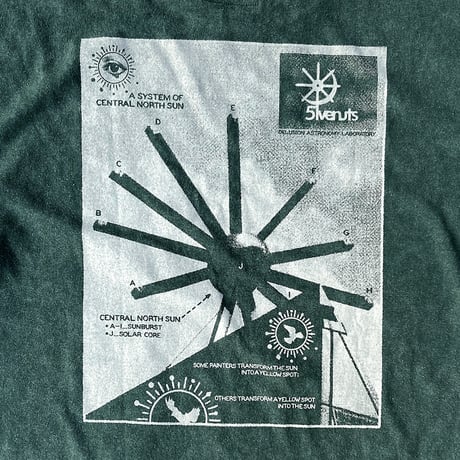 5ivenuts s/s T-shirts 26SUMMER central north sun FADE.GREEN ファイブナッツ オリジナル Tシャツ 半袖