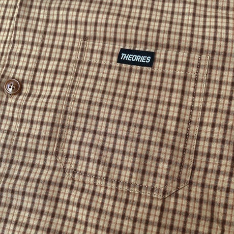 theories s/s shirts 26SUMMER avignon button up shirts CARAMEL セオリーズ シャツ 半袖