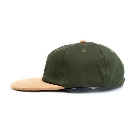 theories cap 26FALL hand of theories twill & suede snapback hat MOSS/BROWN セオリーズ キャップ