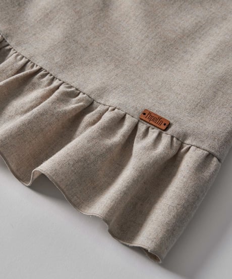 Popelin - Mod.41.1 Sand short dress with embroidered baby collar