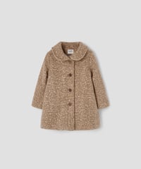 Popelin - Mod.61.3 Camel faux fur coat with yoke