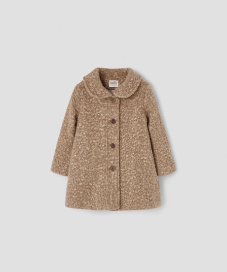 Popelin - Mod.61.3 Camel faux fur coat with yoke