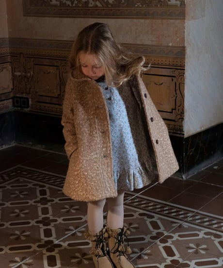Popelin - Mod.61.3 Camel faux fur coat with yoke