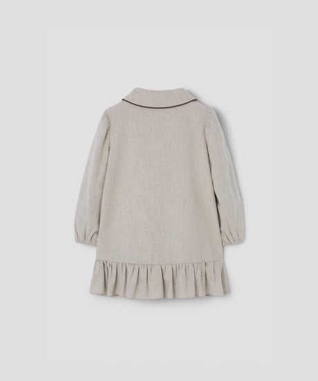 Popelin - Mod.41.1 Sand short dress with embroidered baby collar